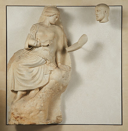 Métope du temple de Zeus à Olympie, Héraclès et les oiseaux du lac Stymphale