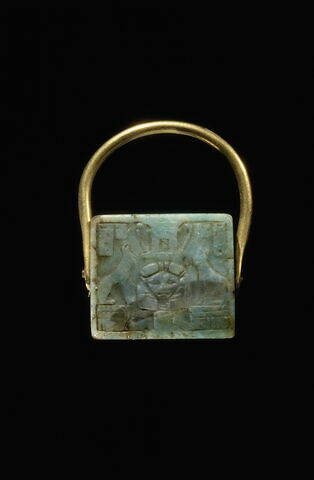 bague à chaton rectangulaire ; bague à chaton mobile, image 3/5