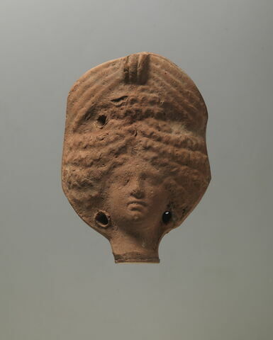 figurine de tête de femme romaine à cou fermé