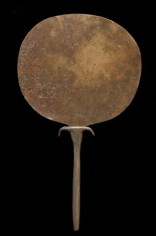 miroir en disque circulaire ; miroir à manche papyriforme