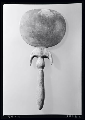 miroir en disque circulaire ; miroir à manche papyriforme, image 3/3