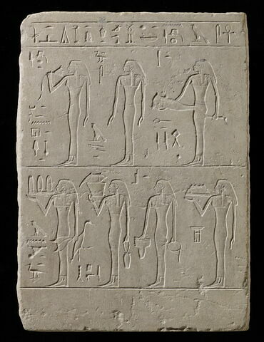 stèle rectangulaire ; stèle à deux registres