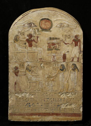 stèle cintrée ; stèle à deux registres