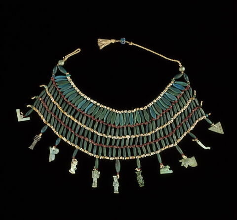 collier à 4 rangs ; perle en olive ; amulette, image 7/7