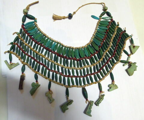 collier à 4 rangs ; perle en olive ; amulette, image 5/7