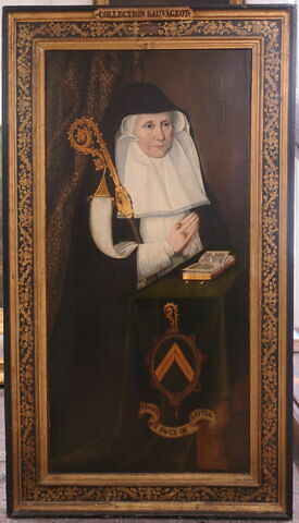 Portrait d'Anne de Lattre, abbesse du couvent Notre-Dame-de-Beaulieu à Sin-le-Noble (près de Douai) de 1556 à 1607