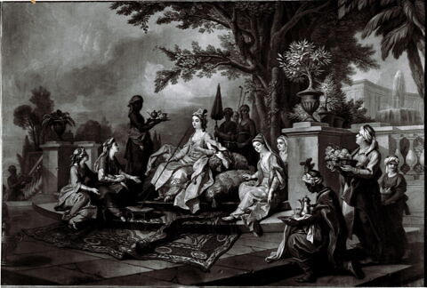 La Sultane favorite avec ses femmes, servie par des eunuques noirs et blancs, image 3/3