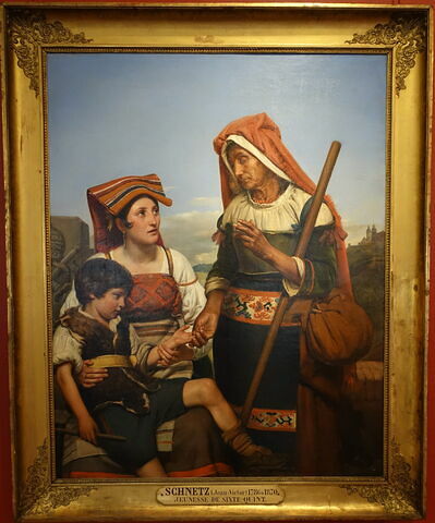 Diseuse de bonne aventure ; elle prédit l'avenir au jeune berger Montalte, qui fut depuis Sixte-Quint, dit aussi l'Enfance de Sixte-Quint, image 2/2