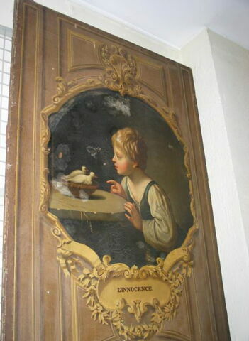 Enfant jouant avec des colombes
