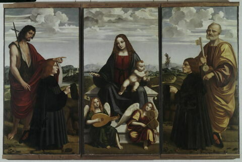 Saint Jean Baptiste et un donateur (panneau inférieur du polyptyque 