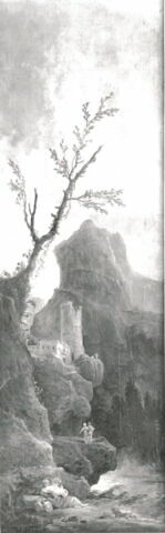 Paysage montagneux avec tour en ruines, image 3/3