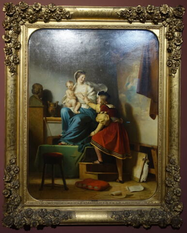 Raphaël rectifiant la pose de son modèle pour son tableau 