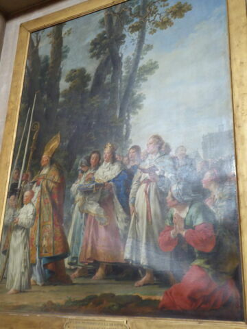 Saint Louis portant en procession de Vincennes à Paris la Sainte Couronne d'épines, image 2/2