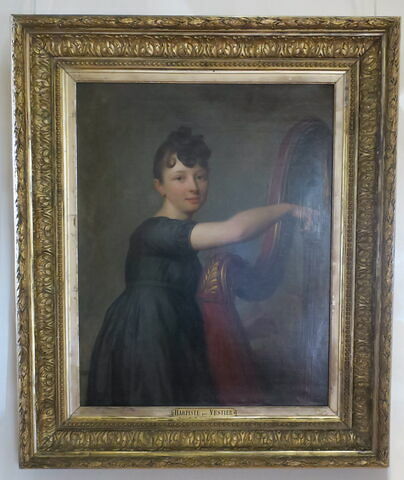 Portrait de Melle Larmoyer en harpiste