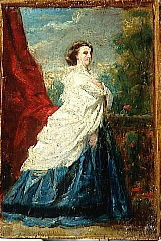 Portrait de dame en pied, esquisse