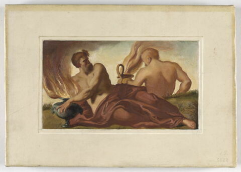 Deux hommes tenant des pots à feu (dit autrefois "L'Hiver")