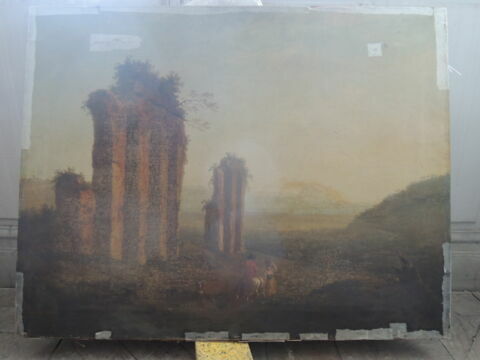 Paysage à l'aqueduc avec cavalier