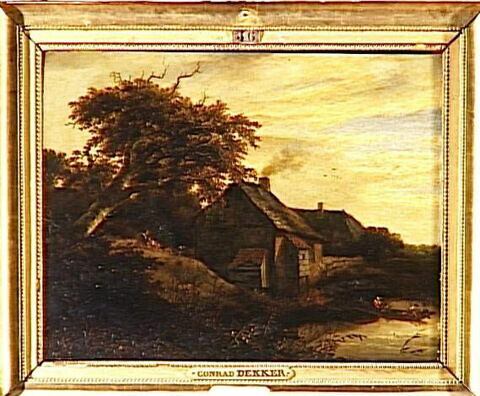 Paysage avec chaumières