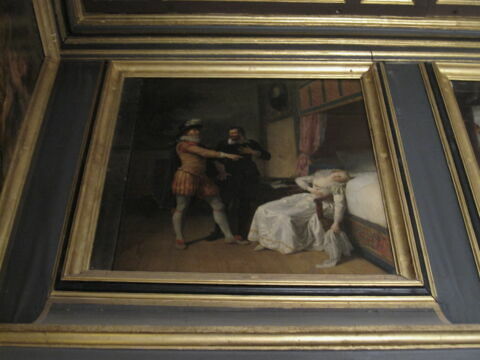 Gabrielle d'Estrées évanouie en présence de Henri IV menaçant et de Sully, image 2/2