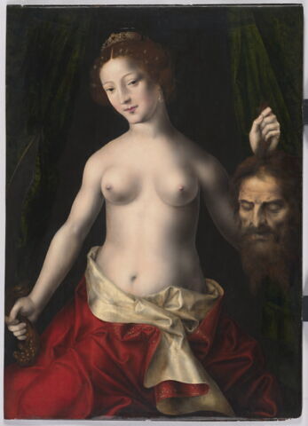 Judith brandissant la tête d'Holopherne qu'elle vient de décapiter