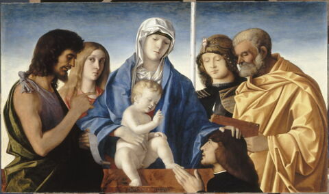 La Vierge et l'Enfant entourés de saint Jean Baptiste, sainte Marie-Madeleine, saint Georges, saint Pierre et un donateur, image 3/3