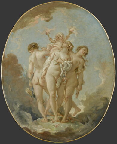 Les trois Grâces supportant l' Amour., image 2/3