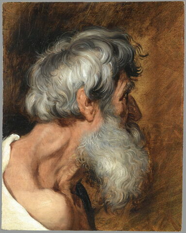 Vieillard de profil; tête d'étude