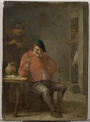 Intérieur de tabagie avec deux fumeurs