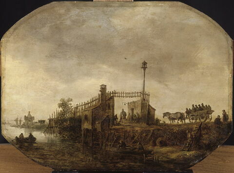 Paysage avec charrette sur une digue, image 3/4
