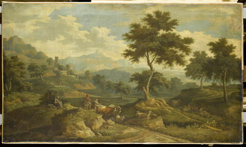 Paysage au troupeau.