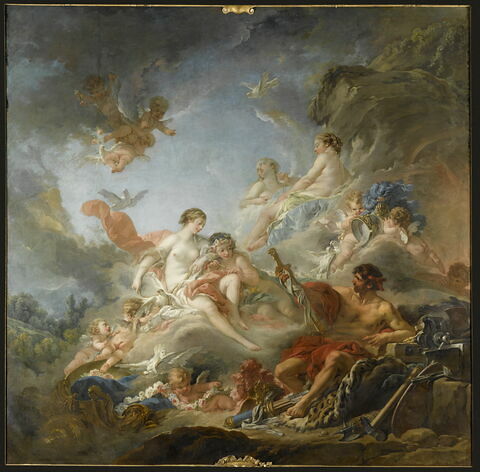 Les forges de Vulcain ou Vulcain présentant à Vénus des armes pour Énée.