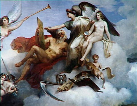 Plafond : La France victorieuse à Bouvines (1214)., image 3/4