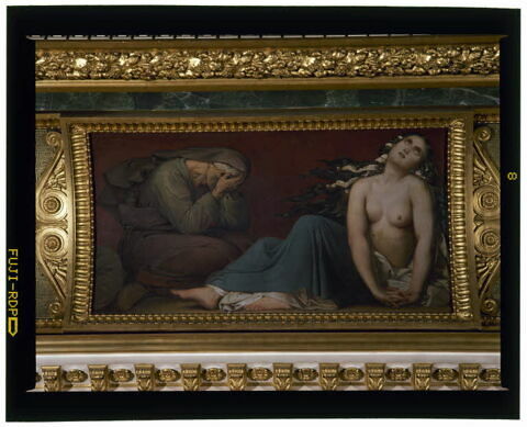Plafond : Le Vésuve personnifié reçoit de Jupiter le feu qui doit consumer les villes d'Herculanum,de Pompéi et de Stabies., image 2/3