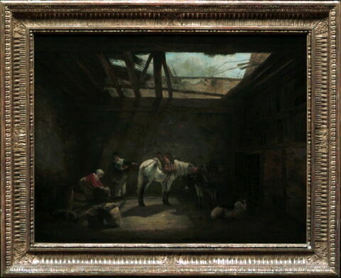 Une grange ruinée que le soleil éclaire. Intérieur des écuries de Mécène à Tivoli, image 2/2