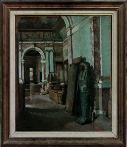 Vue de la salle B des Antiquités égyptiennes au Louvre en cours de réinstallation, en 1946, image 2/3