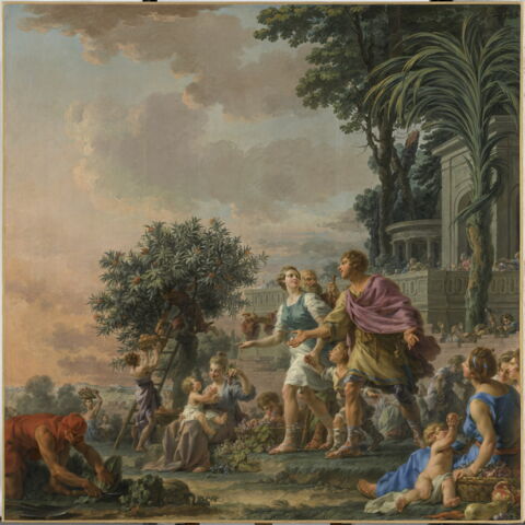 Libéralité de Cimon l'Athénien invitant le peuple à prendre les fruits de ses jardins.(Plutarque, Vie de Périclès)