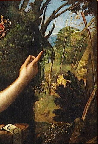Saint Jean Baptiste dans le désert désignant la Croix de la Passion, image 3/3