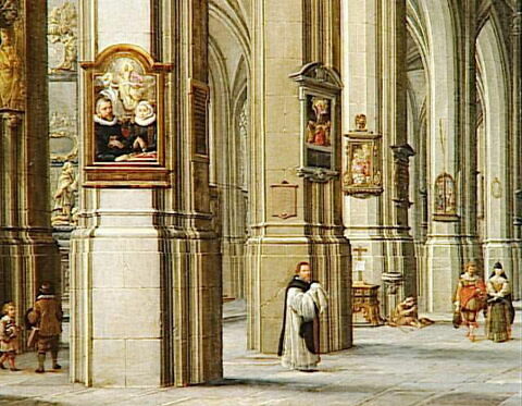 Intérieur d'église avec famille au premier plan, image 4/6