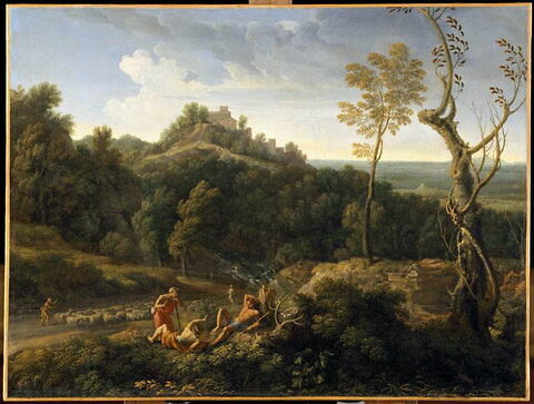Paysage avec trois bergers et un troupeau de moutons, image 3/3