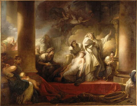 Le grand prêtre Corésus se sacrifie pour sauver Callirhoé (Pausanias, VII, 21)., image 4/6