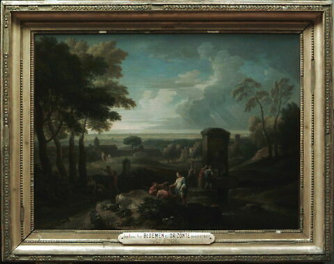 Paysage avec fontaine et diverses figures. Vue d'Italie, image 2/2