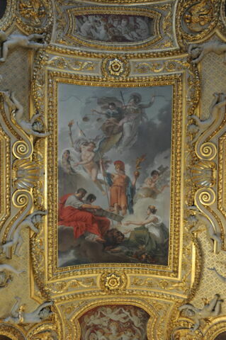 Plafond : La Terre recevant des empereurs Hadrien et Justinien le code des lois romaines dictées par la Nature, la Justice et la Sagesse, image 7/8