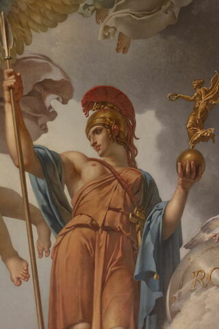 Plafond : La Terre recevant des empereurs Hadrien et Justinien le code des lois romaines dictées par la Nature, la Justice et la Sagesse, image 2/8