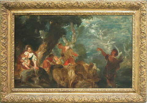 Scène biblique (Jacob menant ses brebis à l'abreuvoir ?), image 2/4