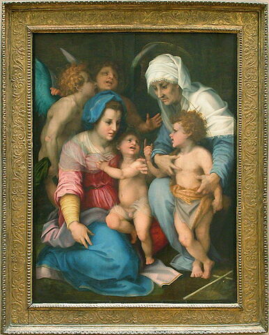 La Vierge, l'Enfant Jésus, sainte Élisabeth, le petit saint Jean Baptiste et deux anges, dit La Sainte Famille aux Anges, image 2/2