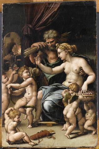 Vénus, Vulcain et l'Amour avec cinq putti