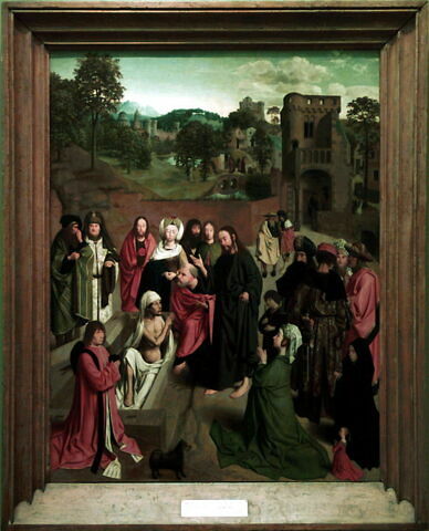 La Résurrection de Lazare, avec un couple de donateurs et leur fille, image 6/12