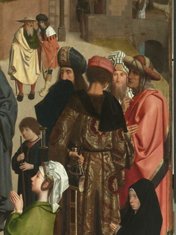 La Résurrection de Lazare, avec un couple de donateurs et leur fille, image 5/12