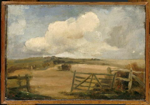 Paysage avec un champ et une barrière, image 2/3