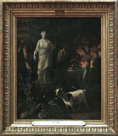 Deux Chèvres au pied d'une statue de déesse antique, image 3/3